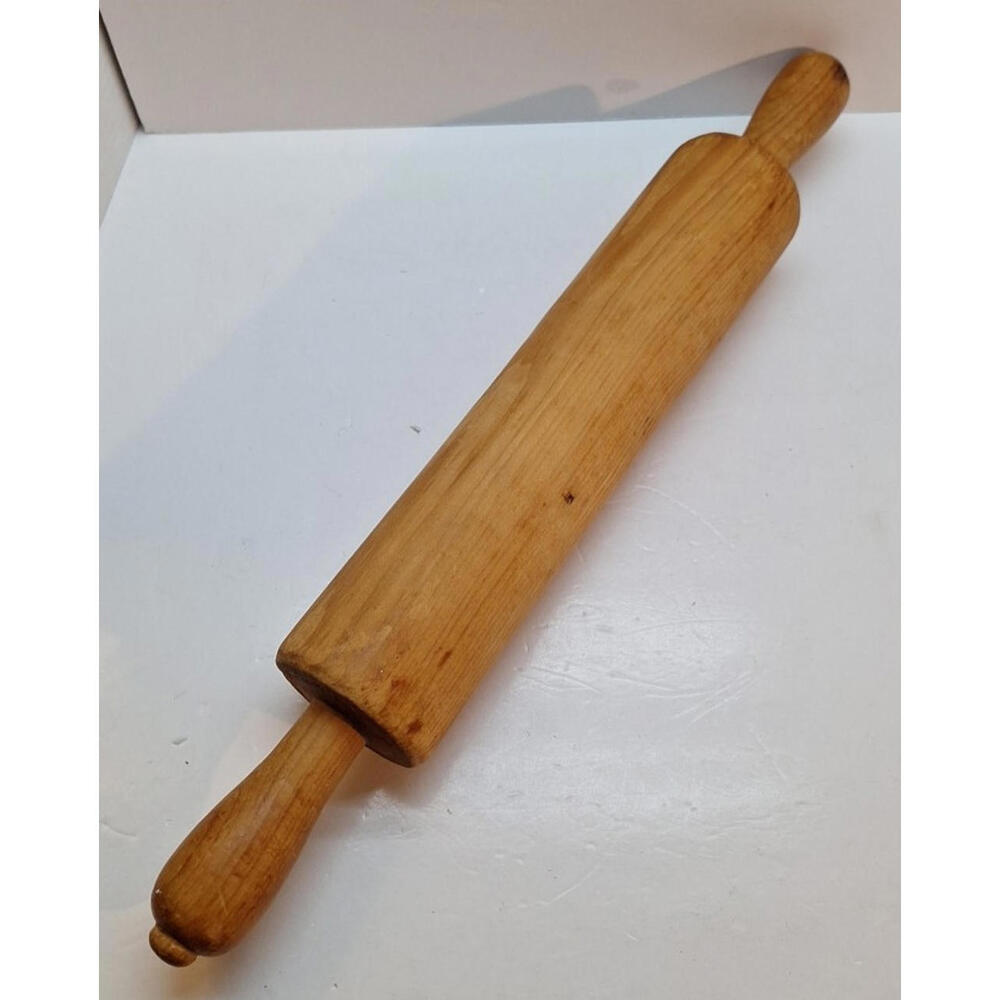 Rolling Pin Solid Wood One Piece 19" Rustic Farmhouse Kitchen Primitive Vintage